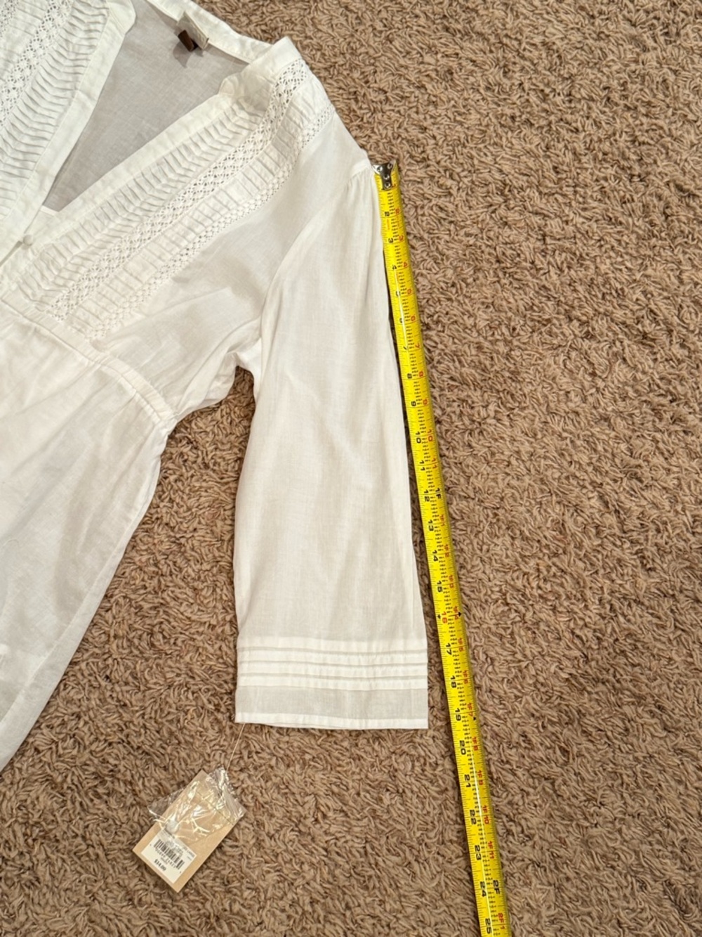 Sonoma Women’s White Cotton Button Front Blouse Size L NEW - Picture 10 of 14